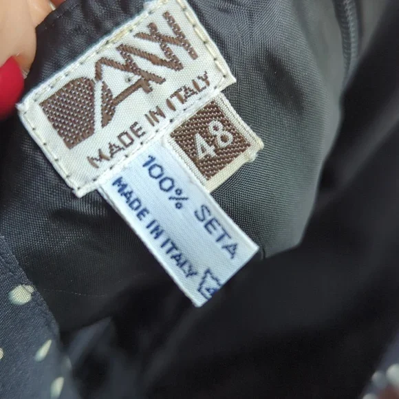 DANY Polkadot Black Skirt Set Made in Italy - Picture 15 of 17